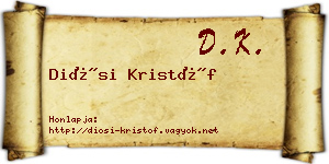 Diósi Kristóf névjegykártya