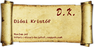 Diósi Kristóf névjegykártya